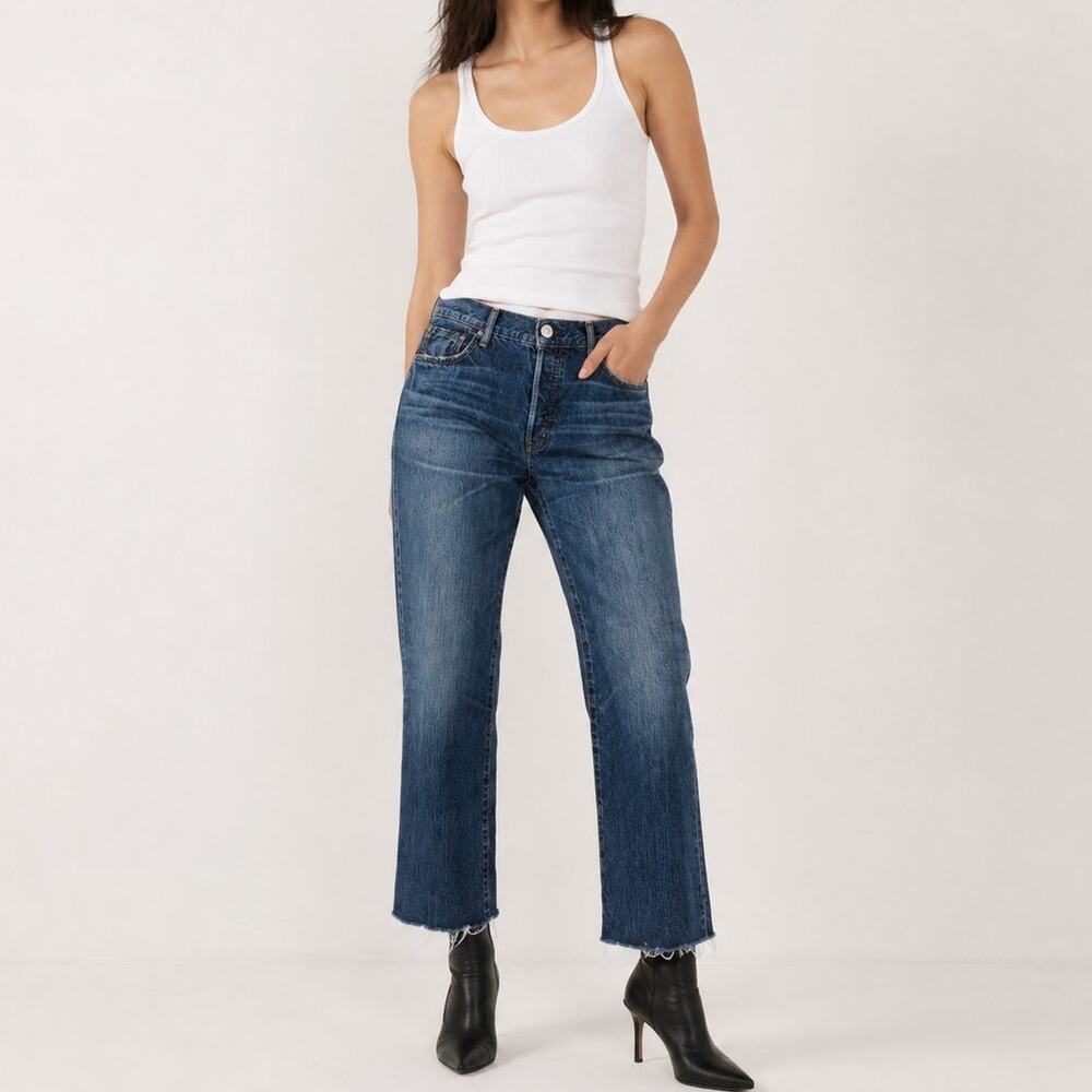 MOUSSY Vintage Pierson Straight Crop Frayed Jeans size 29